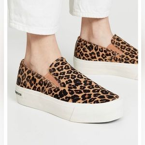SEAVEES Women's Baja Platform Mulholland Sneakers, leopard, size 8.